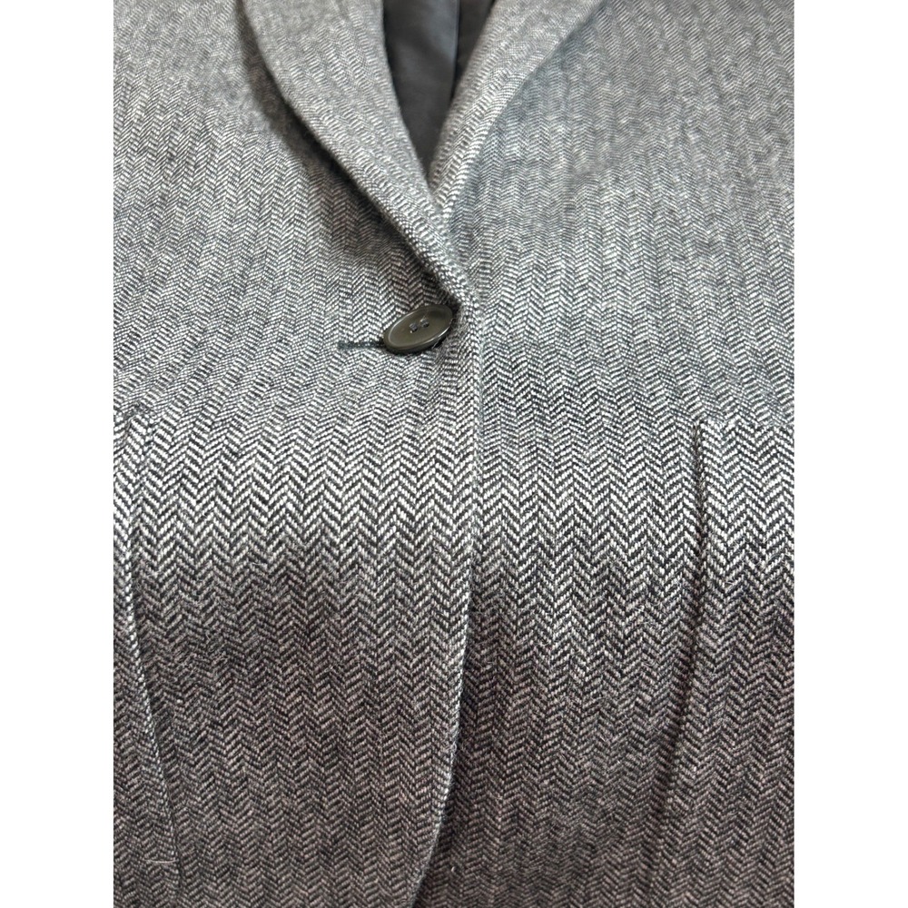 Madewell Grey Herringbone Wool Blend Blazer MA318 Womens Small Single Button - Picture 13 of 14